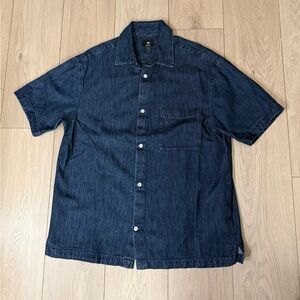 H&M Dark Blue denim Casual Button Down Shirt